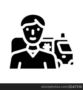 ambulance medical worker glyph icon vector. ambulance medical worker sign. isolated contour symbol black illustration. ambulance medical worker glyph icon vector illustration