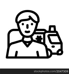 ambulance medical worker line icon vector. ambulance medical worker sign. isolated contour symbol black illustration. ambulance medical worker line icon vector illustration