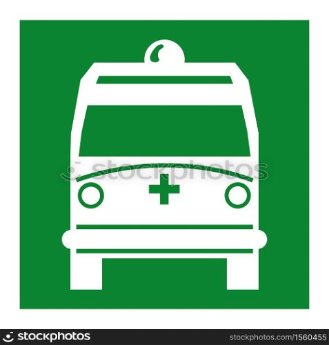 Ambulance Pick Up Point Symbol Isolate On White Background,Vector Illustration EPS.10