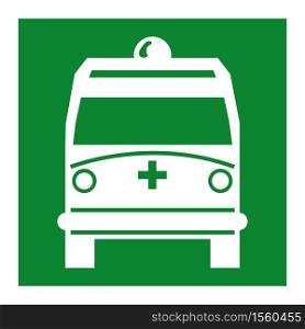 Ambulance Pick Up Point Symbol Isolate On White Background,Vector Illustration EPS.10