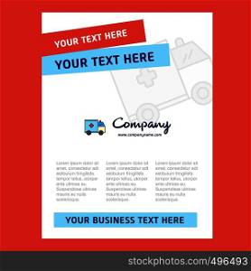 Ambulance Title Page Design for Company profile ,annual report, presentations, leaflet, Brochure Vector Background