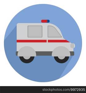 Ambulance van, illustration, vector on white background.