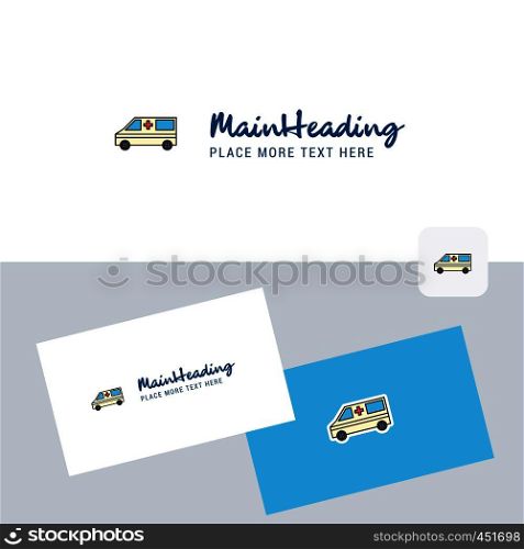 Ambulance vector logotype with business card template. Elegant corporate identity. - Vector