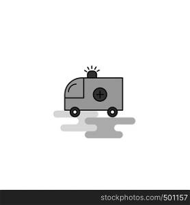 Ambulance Web Icon. Flat Line Filled Gray Icon Vector