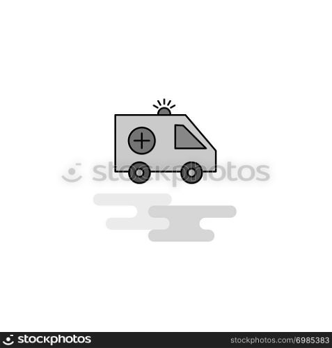 Ambulance Web Icon. Flat Line Filled Gray Icon Vector