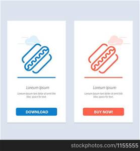 America, American, Hotdog, States Blue and Red Download and Buy Now web Widget Card Template