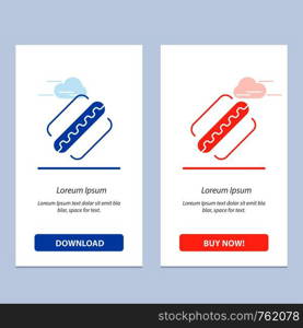 America, American, Hotdog, States Blue and Red Download and Buy Now web Widget Card Template