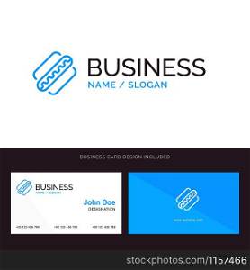 America, American, Hotdog, States Blue Business logo and Business Card Template. Front and Back Design