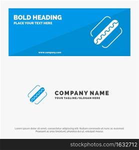 America, American, Hotdog, States SOlid Icon Website Banner and Business Logo Template