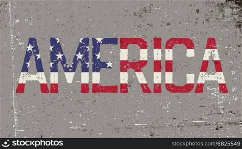 America. Grunge word sign. Vector illustration