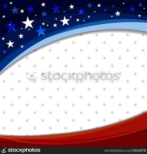 America or USA banner background design of american flag vector illustration
