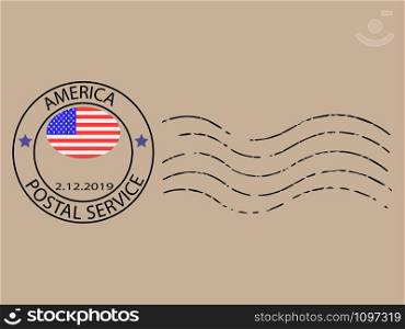 America postal stamp Vector illustration Eps 10.. America postal stamp Vector illustration Eps 10