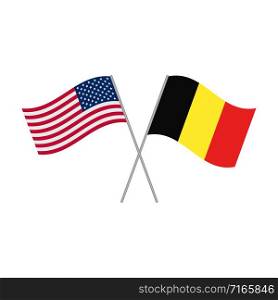 American and Belgian flags vector isolated on white background. American and Belgian flags vector isolated on white