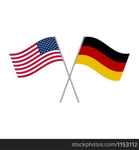 American and German flags vector isolated on white background. American and German flags vector isolated