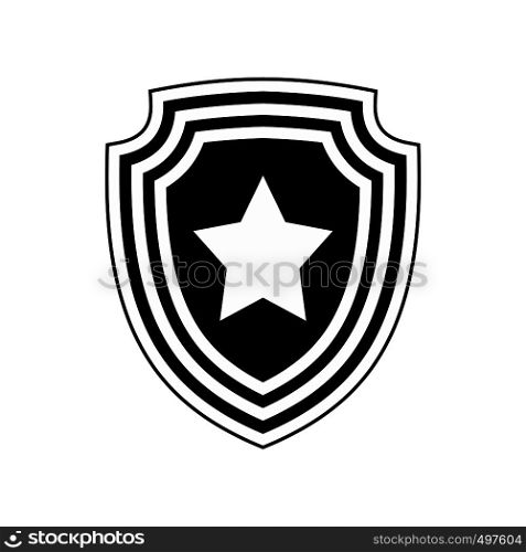 American badge icon. Black simple style on white background. American badge icon