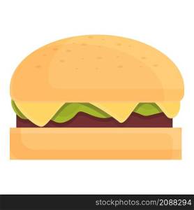 American burger icon cartoon vector. Hamburger bun. Restaurant cheeseburger. American burger icon cartoon vector. Hamburger bun