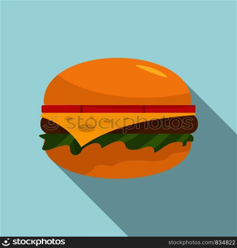 American burger icon. Flat illustration of american burger vector icon for web design. American burger icon, flat style