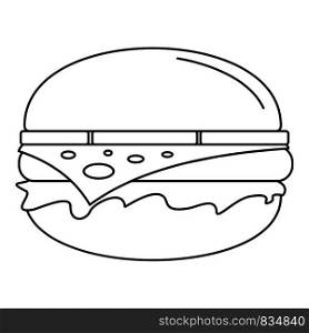 American burger icon. Outline american burger vector icon for web design isolated on white background. American burger icon, outline style