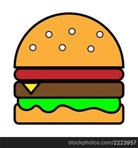 American cartoon hamburger. Food illustration. Vector illustration. stock image. EPS 10.. American cartoon hamburger. Food illustration. Vector illustration. stock image. 