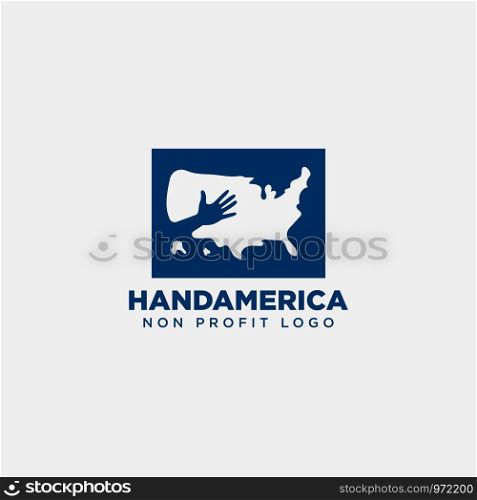 american charity non profit care hand logo template vector illustration icon element isolated - vector. american charity non profit care hand logo template vector illustration