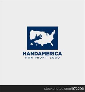 american charity non profit care hand logo template vector illustration icon element isolated - vector. american charity non profit care hand logo template vector illustration
