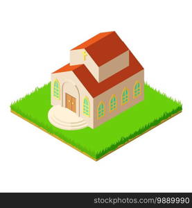 American church icon. Isometric illustration of american church vector icon for web. American church icon, isometric style