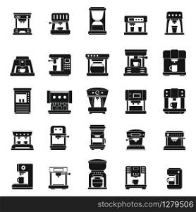 American coffee machine icons set. Simple set of american coffee machine vector icons for web design on white background. American coffee machine icons set, simple style