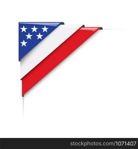 American corner. Vector label with flag