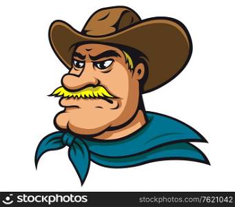 American cowboy or sheriff in cartoon style