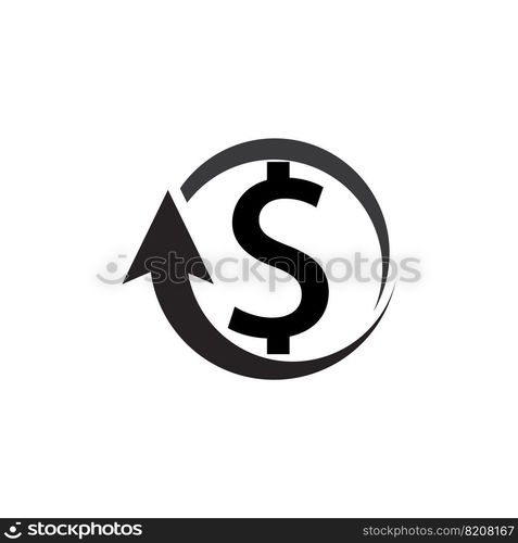 american dollar currency rising icon vector illustration design template