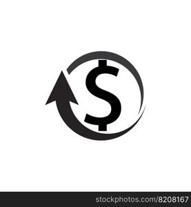 american dollar currency rising icon vector illustration design template