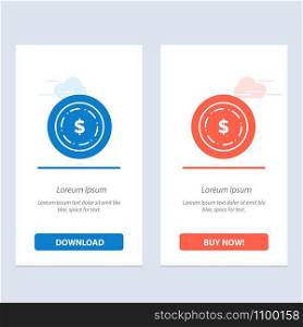 American, Dollar, Money Blue and Red Download and Buy Now web Widget Card Template
