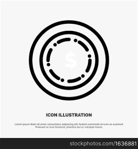 American, Dollar, Money Line Icon Vector