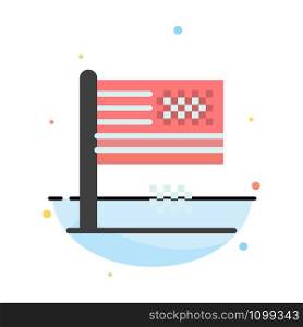 American Dream, Collapse, Decline, Fall, Flag Abstract Flat Color Icon Template