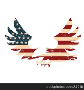 American Eagle with USA flag background. Illustration of abstract American background. Design element in vector.