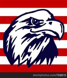 American eagle with USA flag vector illustration eps 10