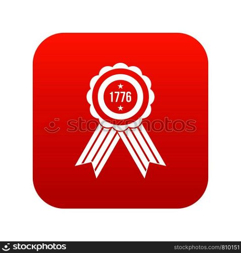 American emblem icon digital red for any design isolated on white vector illustration. American emblem icon digital red