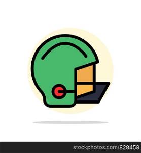 American, Equipment, Football, Helmet, Protective Abstract Circle Background Flat color Icon