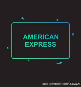 American Express card icon design vector