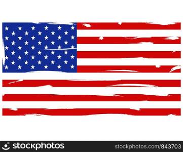American flag distressed texture. Grunge American flag. flag of USA on white background.