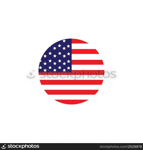 American flag icon logo vector design template