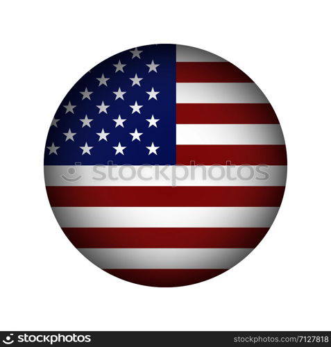 American flag illustration circle on white background. American symbol. American flag icon isolated. EPS 10. American flag illustration circle on white background. American symbol. American flag icon isolated.