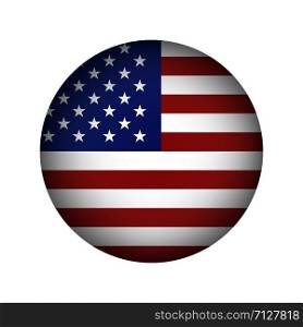 American flag illustration circle on white background. American symbol. American flag icon isolated. EPS 10. American flag illustration circle on white background. American symbol. American flag icon isolated.