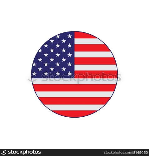 American flag illustration vector design template
