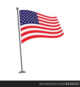 American flag illustration vector flat design eps 10