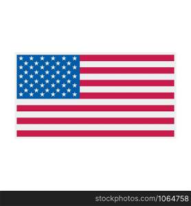 American flag logo design. USA patriot tech logotype. Moving digital line symbol