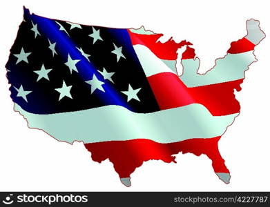 American flag map