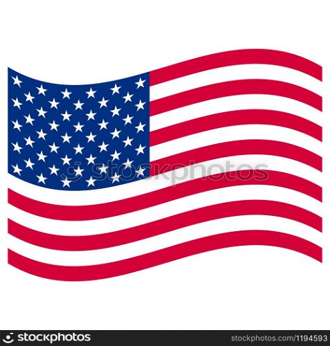 American Flag on white background vector illustration. American Flag on white