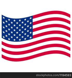 American Flag on white background vector illustration. American Flag on white