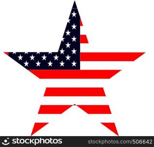 American flag star vector icon isolated on white background. American flag star vector icon